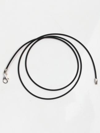 Șnur negru din cauciuc natural și argint 42 cm Lucca, Italia