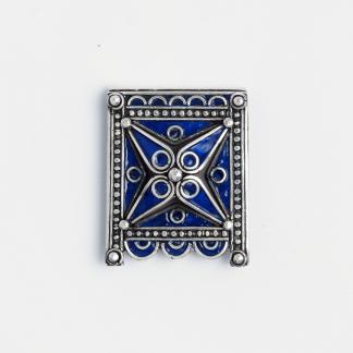 Amuletă Kitab, argint și email albastru, Maroc