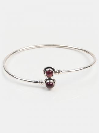 Brățară din argint și granat caboșon Kumari, India