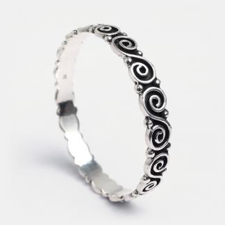 Brățară din argint cu spirale Kundalee, India