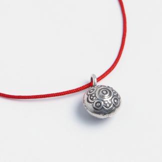 Brățară charm floare bombată, argint, Thailanda