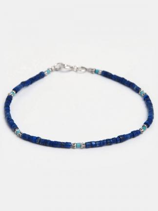 Brățară argint, lapis lazuli și turcoaz Ko Dang, Thailanda