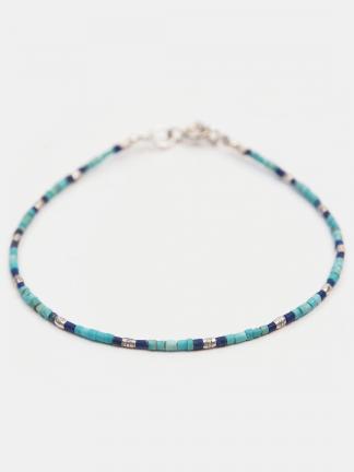 Brățară din argint, turcoaz și lapis lazuli Ko Than, Thailanda