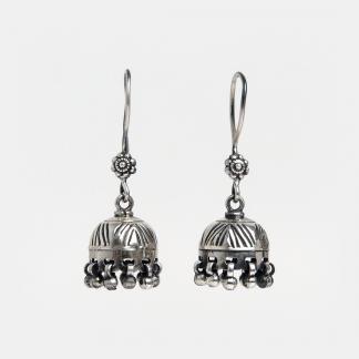 Cercei din argint jhumka Kharaa, India