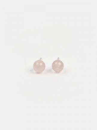 Cercei cu șurub din argint și cuarț roz Khareli, India