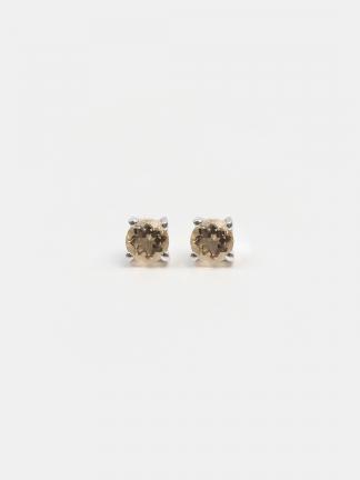 Cercei cu șurub din argint și citrin fațetat Nayar, India