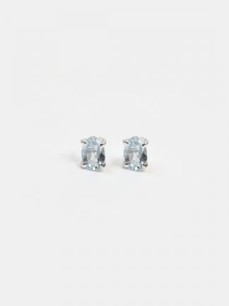 Cercei cu șurub din argint și topaz fațetat Lahiri, India