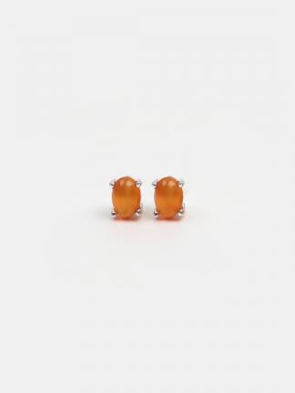 Cercei cu șurub din argint și carneol Sindhi, India