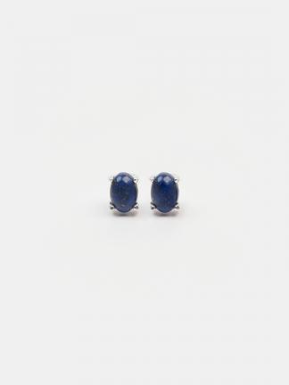 Cercei cu șurub din argint și lapis lazuli Sindhi, India