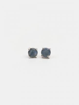 Cercei cu șurub din argint și labradorit fațetat Nayar, India