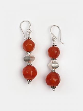 Cercei din argint și carneol Varuna, India