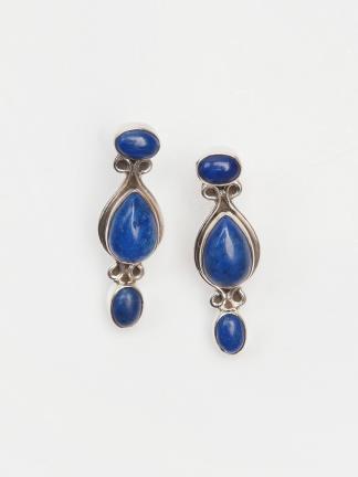 Cercei cu șurub din argint și lapis lazuli Khora, India