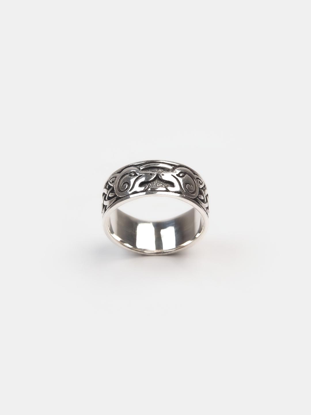 Inel amuletic din argint pentru bărbați Cú Allaidh