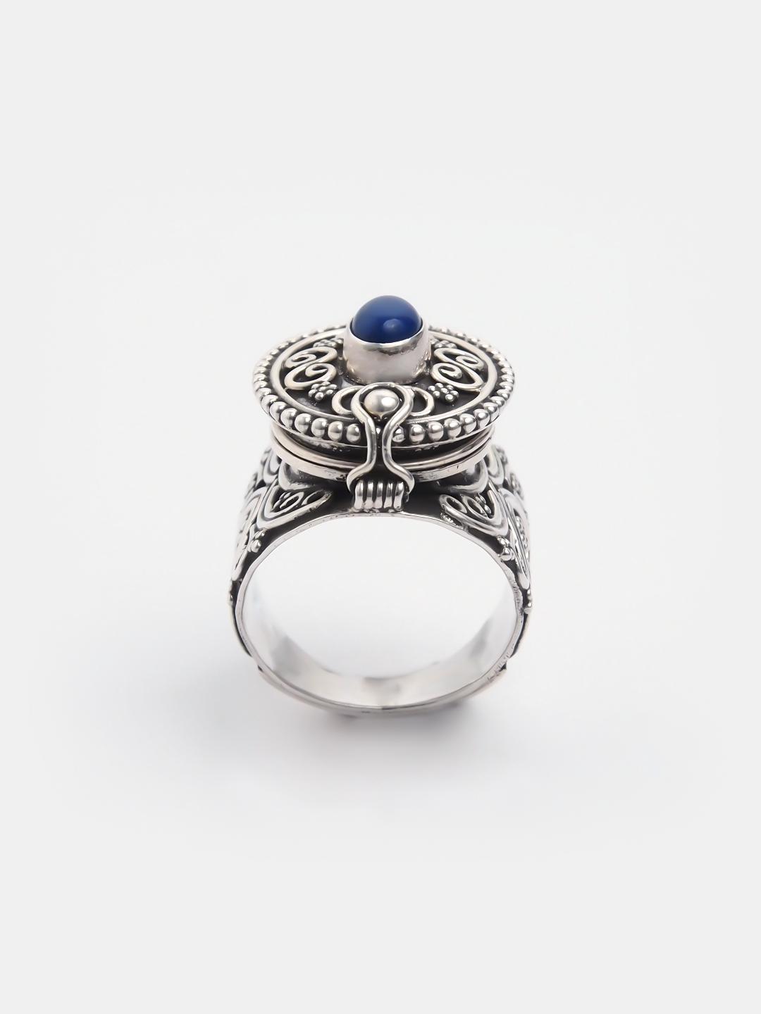 Inel statement argint și lapis lazuli Mugha, India