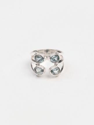 Inel din argint și topaz fațetat Malik, India