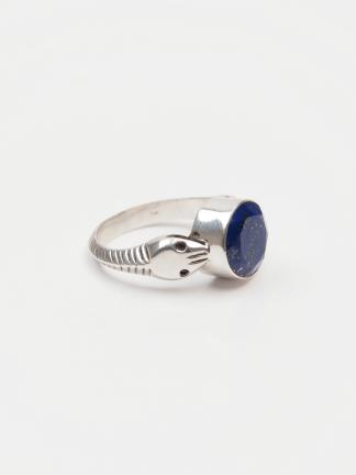Inel unicat din argint și lapis lazuli fațetat, India