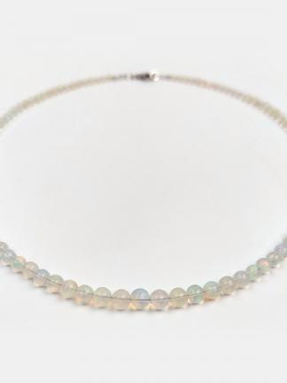 Colier din opal de foc etiopian și argint Wollo, India