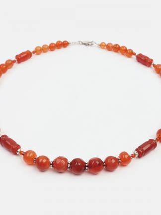 Colier din argint și carneol Varuna, India