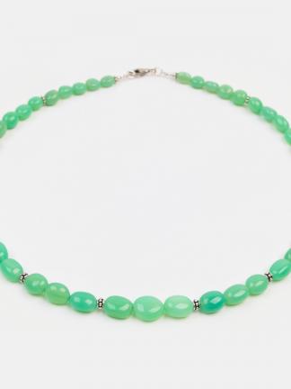 Colier din argint și crisopraz Andhari, India