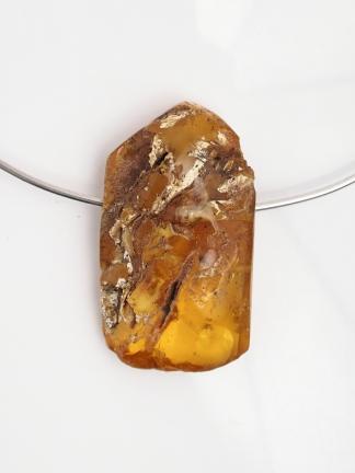 Colier rigid unicat din argint și chihlimbar natural Gintaras, Lituania