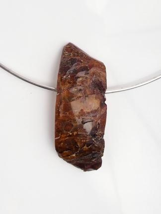 Colier rigid unicat din argint și chihlimbar natural Gintaras, Lituania
