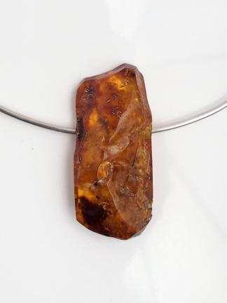Colier rigid unicat din argint și chihlimbar natural Gintaras, Lituania