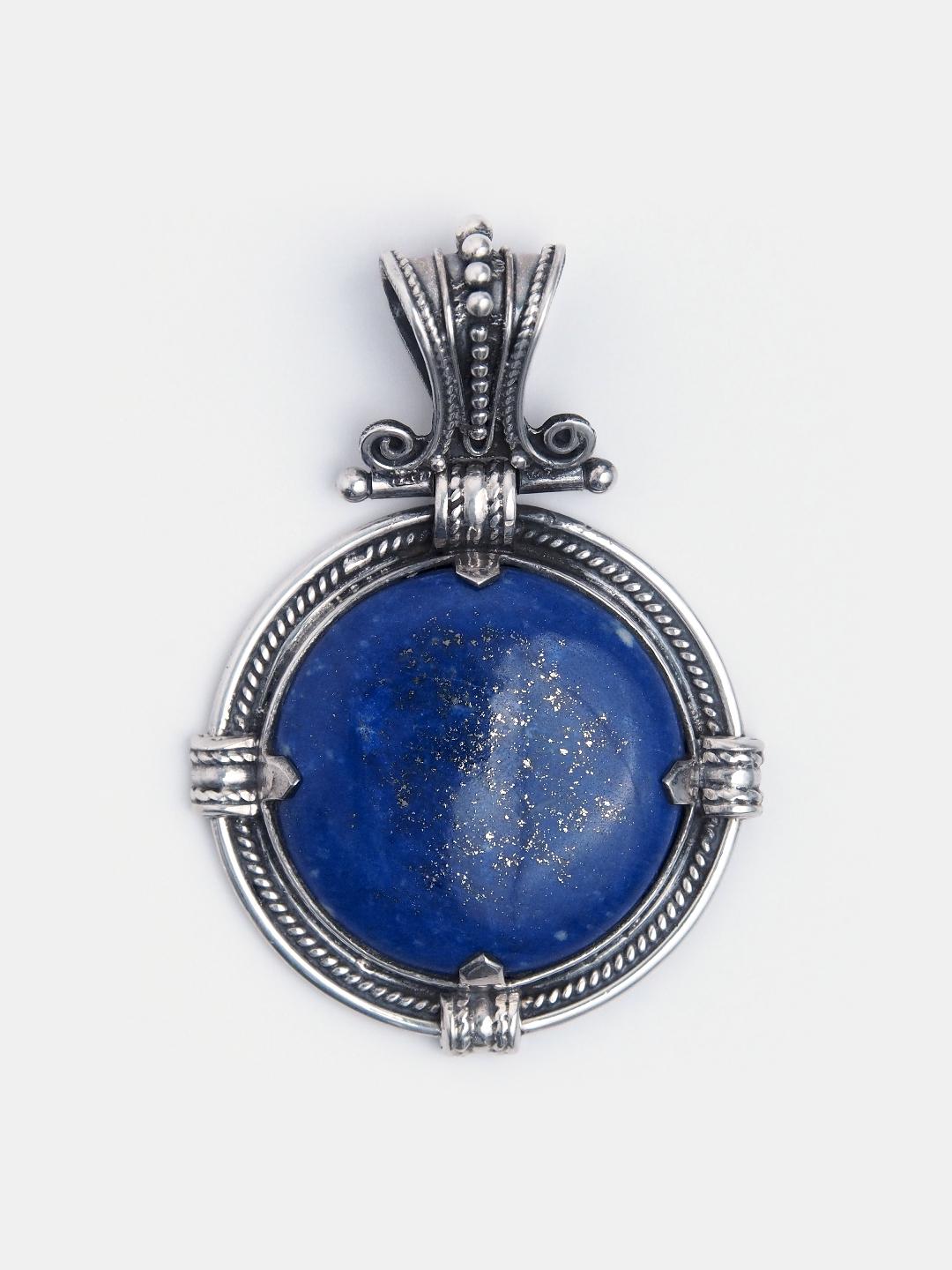 Pandantiv statement din argint și lapis lazuli Alok, India