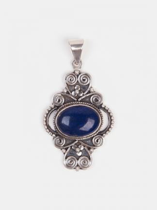 Pandantiv statement argint și lapis lazuli Darkhan, India