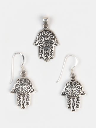 Set cercei și pandantiv hamsa, Maroc