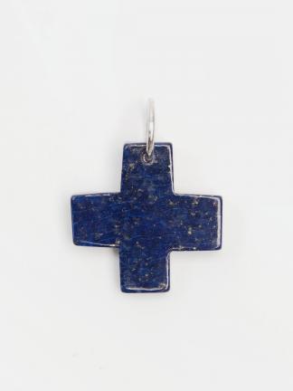 Cruce unicat din lapis lazuli și argint, India