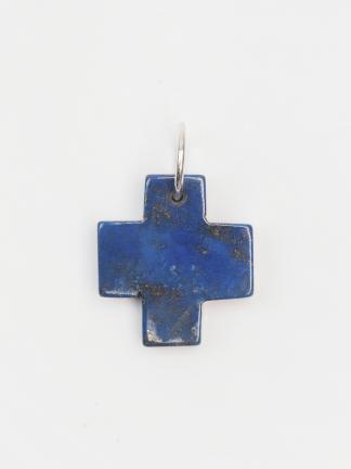 Cruce unicat din lapis lazuli și argint, India