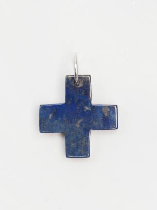 Cruce unicat din lapis lazuli și argint, India