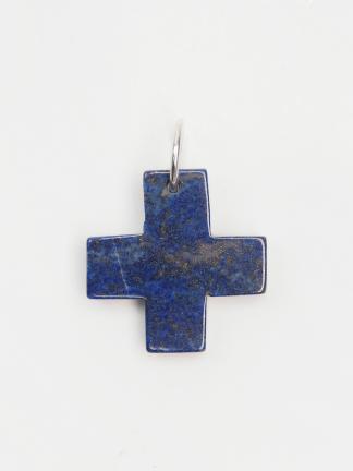 Cruce unicat din lapis lazuli și argint, India