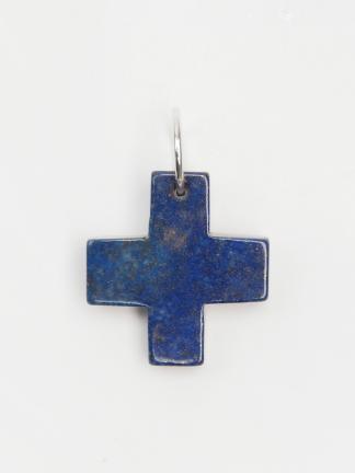 Cruce unicat din lapis lazuli și argint, India