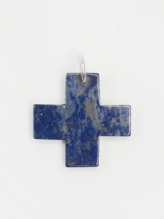 Cruce unicat din lapis lazuli și argint, India