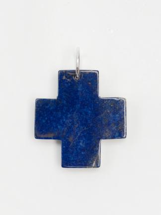 Cruce unicat din lapis lazuli și argint, India