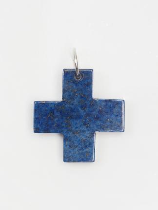 Cruce unicat din lapis lazuli și argint, India