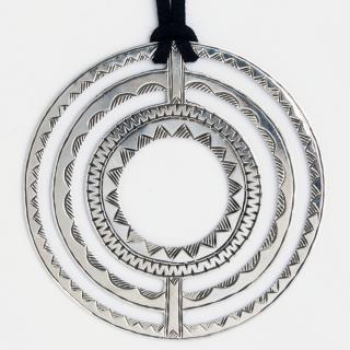 Amuletă tuaregă Tissek, argint, șnur de catifea, Niger