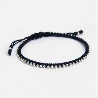 Brățară Anurak, argint și fir negru, Thailanda