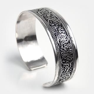 Brățară din argint îngustă Hata Khama, Nepal