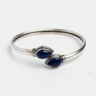 Brățară argint și lapis lazuli Yoni, India