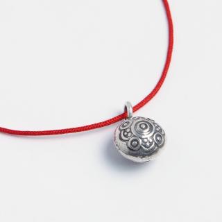 Brățară charm floare bombată, argint, Thailanda