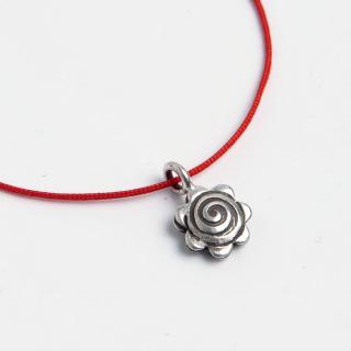 Brățară charm floricică cu spirală, argint, Thailanda