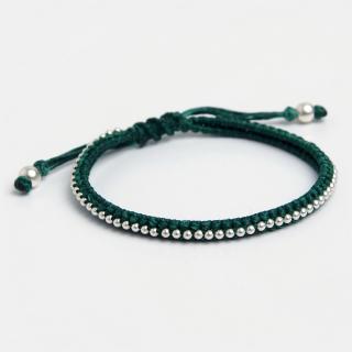Brățară Ko Than, argint și fir verde, Thailanda