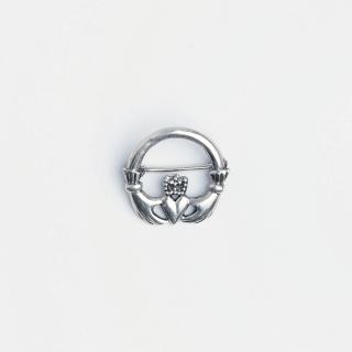 Broșă argint simbol celtic Claddagh
