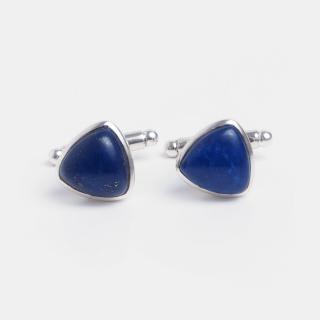 Butoni de cămașă din argint și lapis lazuli Kannur, India