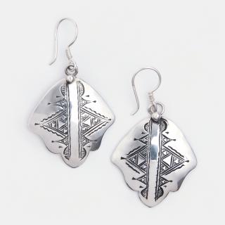 Cercei amuletă hamsa din argint Konni, Niger