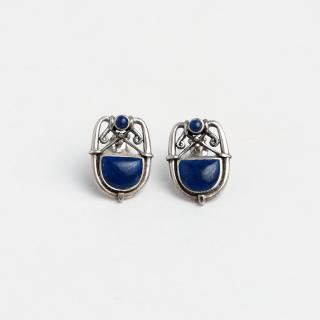 Cercei argint și lapis lazuli Shah, India
