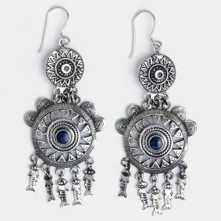 Cercei candelabru argint și lapis lazuli Madhya, India