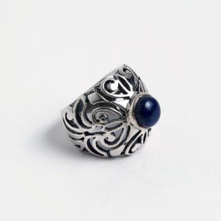 Inel Bikaner, argint și lapis lazuli, India